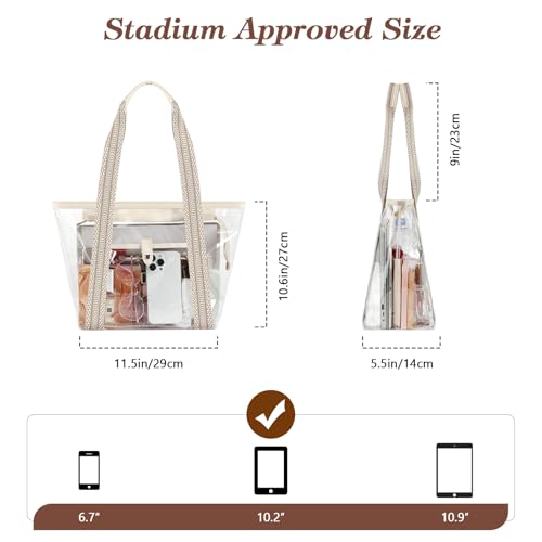 Bolso Tote Transparente MoKo con Gran Capacidad y 2 Bolsillos miniatura 6