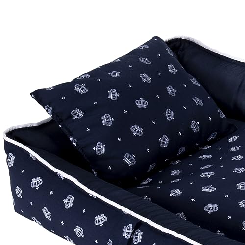 Ninho Redutor Alça Bebê Menino Coroa Azul Marinho 2 Peças