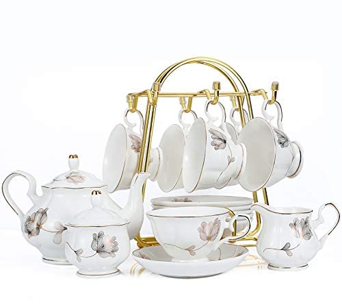 CHENP.HMC Home Storage Mug Hooks Stainless Steel Wire Rack Display Stand Service for Tea Cups,Bracket,Gold Metal Stand for Coffee Cups and Saucers.… - Thumbnail 3