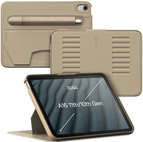 Image of ZUGU CASE iPad 10.9 Case, Ultra Slim Protective Case /Cover Designed for iPad 10.9 -inch (11th Gen, A16 2025 /10th Gen, 2022) Wireless Pencil Charging, Convenient Magnetic Stand (Auto Sleep /Wake) -Sand