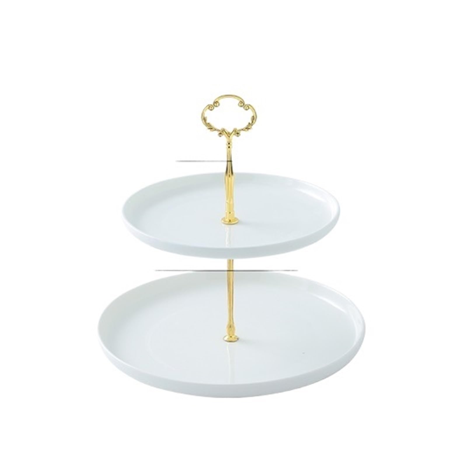 Soporte for pasteles de varios niveles con borde de oro blanco