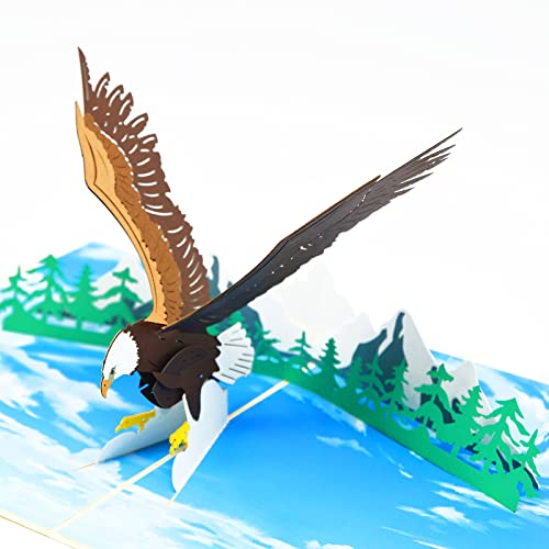 FONBAY Carte d'anniversaire pop-up 3D pour enfants, maman, fille, sœur, femme, fiançailles, anniversaire, mariage, cartes pop-up, cadeaux pour garçons et filles (aigle) Cover