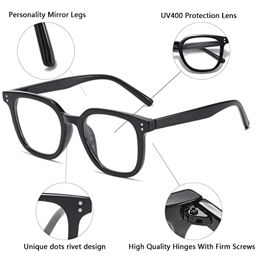 Aisswzber Full Frame Eyewear Square Glasses Clear Lens Non Prescription For Women Men Teens Teens #TOP1