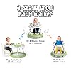 4-in-1 Foldable Activity Center- Baby Walker with Wheels, 360-degree Rotatable Play Tray, 3-Stage Adjustable Height, for Boys and Girls 6-18 Months, Music and Lights(Green) #4