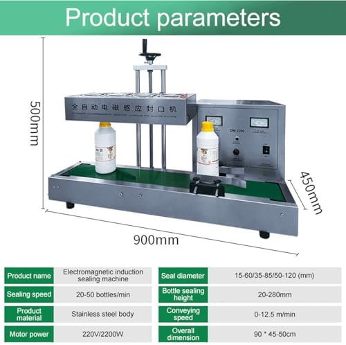 Electromagnetic Induction Bottle Sealer Machine, Adjustable Height & Time for Secure Sealing, Ideal for Plastic and Glass Bottles