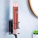 YYBO Hair Straightener Holder Wall Mount Holder for Curling Irons Styler Accessories Storage, Hairdryer holder Wall Mounted, Adhesive Hair Dryer and Straightener Stand (Black) - Image 7