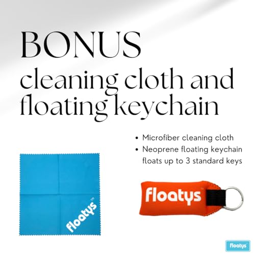 Image of Semi Hard EVA Sunglasses Case with Clip | Non-Floating | Includes Cleaning Cloth and Floating Keychain