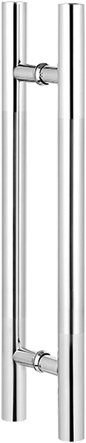 Bhgfyxbs Silver Door Handle Interior Exterior Door Pull Push Handle, Stainless Steel Sliding Brushed Barn Door Handle, Contemporary Entry Door Handle For Front Door/Wooden Doors/Silver/1,-60Cm/23.6In