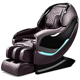 Massage Chair, Electric Full Body Zero Gravity Shiatsu Massage Chair Recliner with Heating Back, Bluetooth,Foot Roller and Air Massage System for Home Office (Brown)