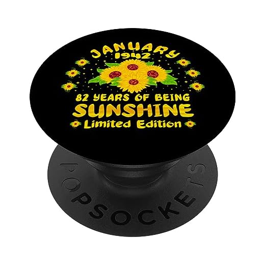82 Cumpleaños Amantes del girasol de 82 años nacidos en enero 1942 PopSockets PopGrip Intercambiable