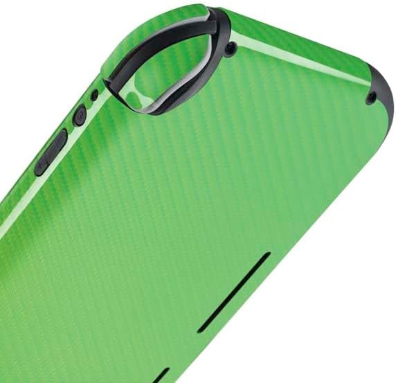 Skinit Decal Gaming Skin Compatible with Nintendo Switch Lite - Green Carbon Fiber Specialty Texture Material Design