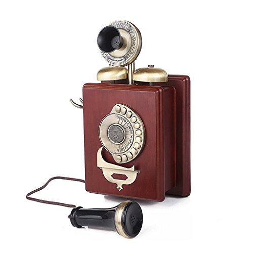 Mobeka Old-fashioned Push-button Rotary Wall-mounted Telephone Old-fashioned European-style Idyllic Wall-mounted Telephone Home Telephone