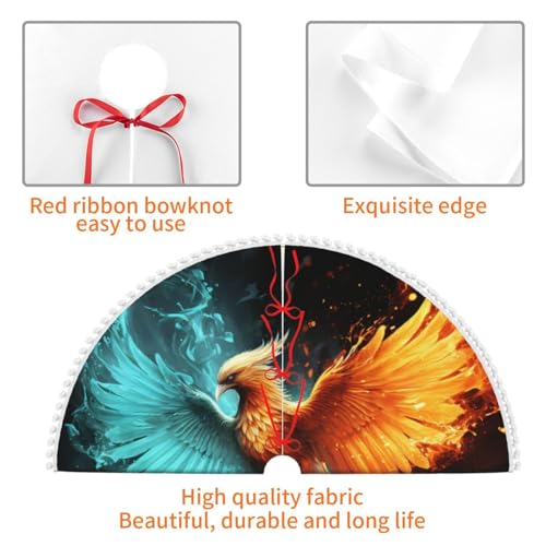 Cache pied de sapin de Noël phénix 122 cm pour masquer les fils et supports - 7