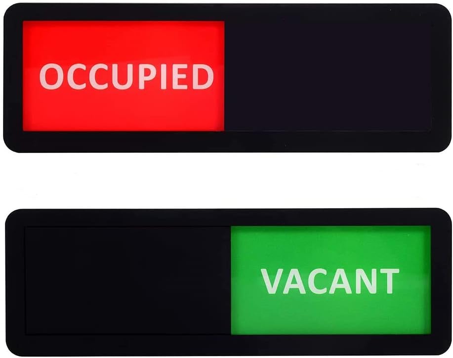 Vacant Occupied Sign for Office or Home, Privacy Sign for Office Door, Black, 8.2 x 2.8 Inches