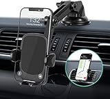 Amazon Brand – Eono Handyhalterung Auto,3-in-1 Handyhalter für Lüftung,Armaturenbrett,Windschutzscheibe,Auto HandyHalterung mit Zweifach Flexiblem Stützarm und Saugnapf,für alle 4-7inch Handy