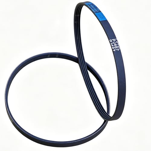Image of 2Pcs 4PJ487 FLY056 FL267 Lawn Mower Drive Belts, Rubber Closed Loop Timing Belt Compatible with Flymo Easi Glide 300V 330 330XV Lawnmowers