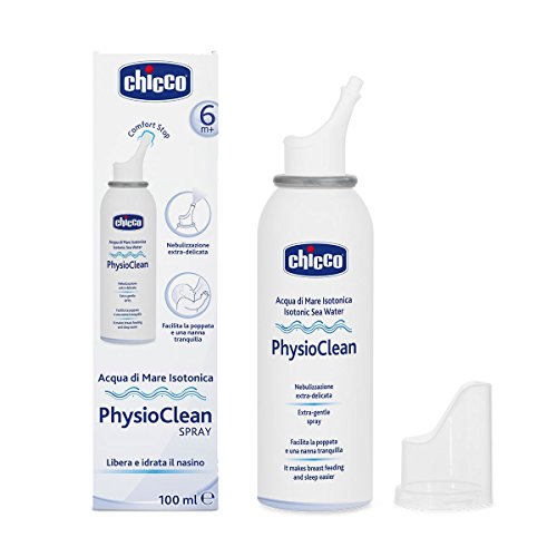 Chicco acqua di mare isotonica spray, Deterge e libera il nasino favorendo l’eliminazione del muco in eccesso, Indicata per l’igiene quotidiana del naso, 100ml