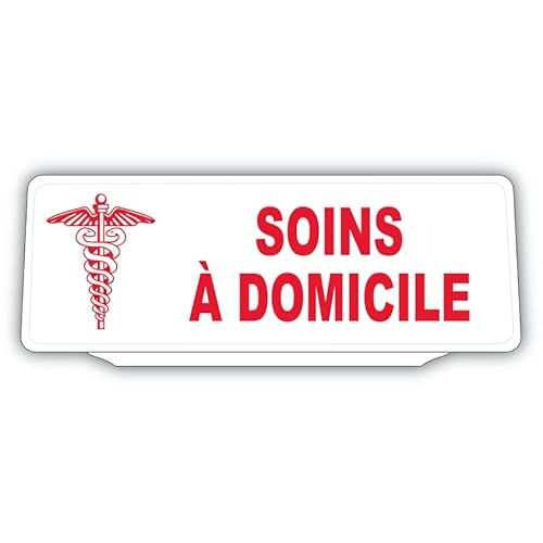 Clip Plaque Pare-Soleil Soins à Domicile avec Caducée Rétro-Réfléchissant Cover