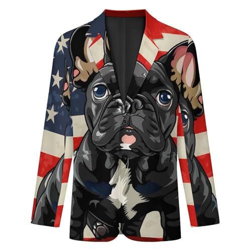 French Bulldog Men's Suits Dress Business Formal Suit Print Jackets Coat For Wedding Party4