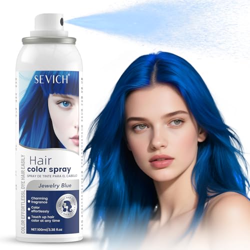 Sevich Spray para el cabello, tinte temporal para el cabello para hombres y mujeres, aplicación inmediata del color del cabello, secado rápido, no adhesivo, de larga duración, sin decoloración, 100 ml