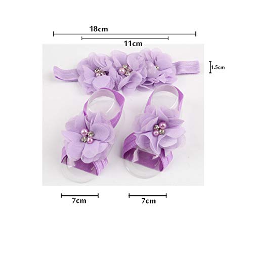 Cellelection 6 Colors Baby Girls Flower Headbands Barefoot Sandals Set Baby Hair Accessories Pearl Flower Hairbands Foot Bands Hair Accessories For Newborns Infants Toddlers Photograph… #TOP6