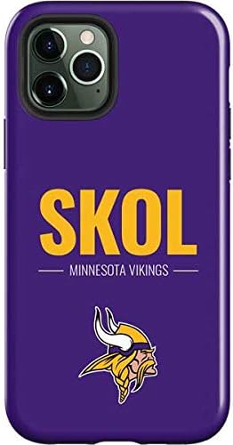 Skinit Impact Phone Case Compatible with iPhone 12 Pro Max - Officially Licensed NFL Minnesota Vikings Black & White Design