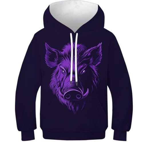 Sweat à capuche ado garçon pull Cochon Mignon vêtement manches longues enfant 12-14 ans