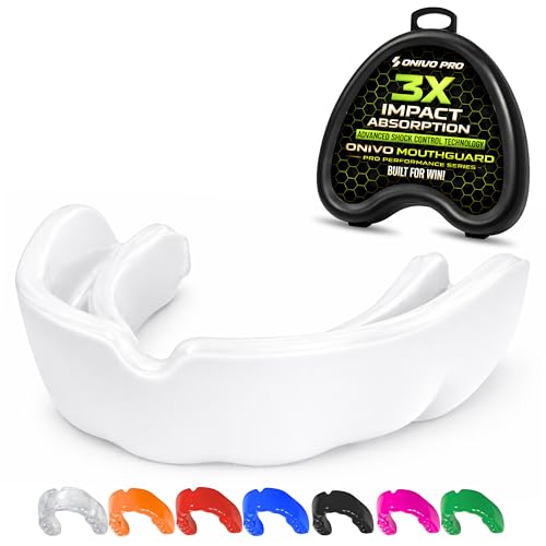 Mouthguard for Adults & Kids 11+, Gum Shield with Case, Boil and Bite Mouth Guard for Boxing, Rugby, MMA, Muay Thai, Karate, Hockey & Contact Sports