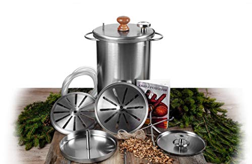 HANHI Russian Smoker Meat & Fish Stainless Steel 10 l 2kg BBQ Grill (outdoorindoor)