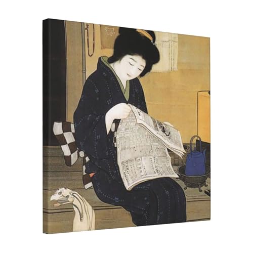 絵画 フレーム装飾画 伊藤小坡 つつきもの キャンバスアート アートパネル 壁画 壁掛け 絵 モダンアート 版画 壁飾り 世界の名画 ポスター 40x40cm