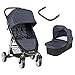 BABY JOGGER City Mini 2 - Passeggino compatto a 4 ruote + navicella + barra anteriore colorata, carbonio Duo