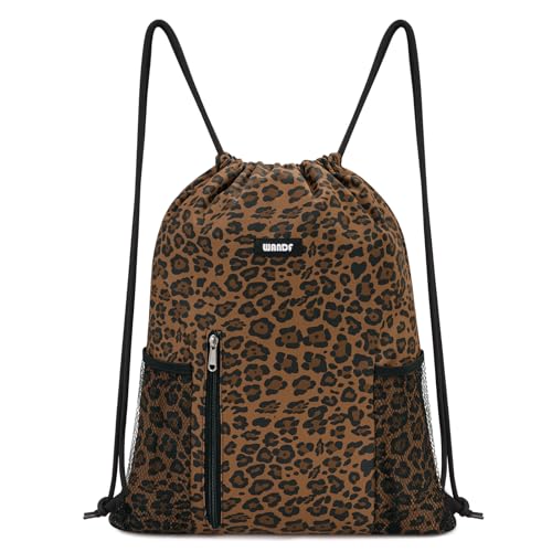 WANDF Drawstring Backpack Sports Gym Sackpack with Mesh...