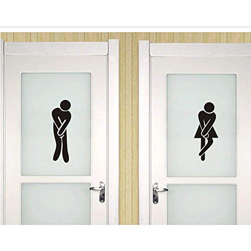 Diy Removable Man Woman Washroom Toilet Bathroom Wc Sign, Oyefly Door Accessories Wall Sticker Home Decor For Kids Living Room Home Decoration (Black) #TOP4