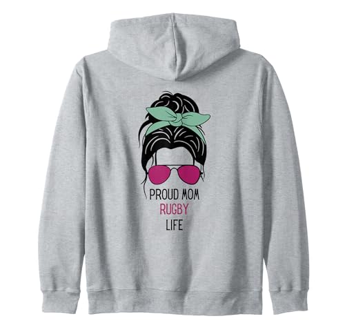 Disfraz de rugby para mamá, diseño de rugby y regalo para el día de la madre Sudadera con Capucha