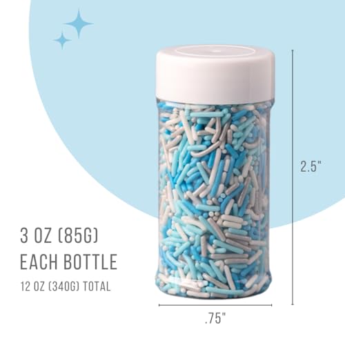 Image of Sweets Indeed Sprinkles, 4 Pack, Edible Sprinkle Mix, Perfect for Cake Decorations, Baking, Ice Cream, Cookies, Cupcake Topper (Winter)
