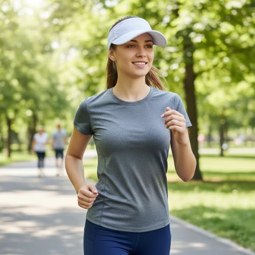 Image of 5 Pack Cooling Quick Dry Sun Visors, Unisex Empty Top Breathable Sun Protection Mesh Hats for Outdoor Activities