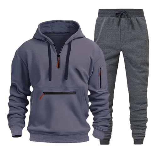 Generisch Chándal para hombre, chándal para casa, suéter Y2K, sudadera con capucha y algodón holgado, pantalones largos de chándal, pantalones de chándal para hombre, traje térmico, chándal para