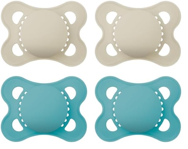 Image of MAM Original Matte Baby Pacifier, Nipple Shape Helps Promote Healthy Oral Development, Sterilizer Case, Boy and Girl, 0-6 Months (2 Count) (Pack of 2)