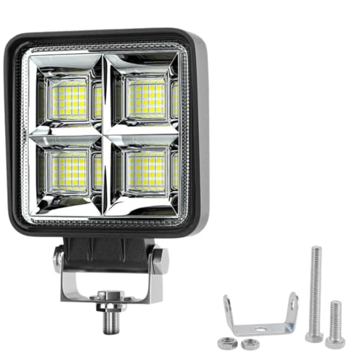 Image of AUTOPOWERZ 64 LED 128W Fog Lamp | Square Flood Driving Light | 12V-80V DC White Beam | Universal for Car, Off-Road Truck, Jeep, SUV, ATV, UTV | Durable Waterproof Lamp | 1 Pack