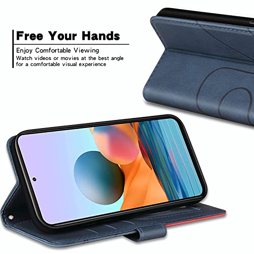 XINNI Protective Phone Case for Motorola Edge 50 Neo, PU/TPU Vintage Flip Leather Shockproof Cover Magnetic Book Style Wallet, Blue - Image 4