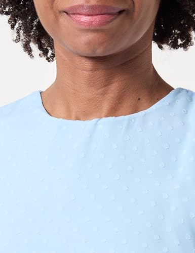 Robe courte bleue col rond Vila Vimaliana avec manches courtes légères - 2