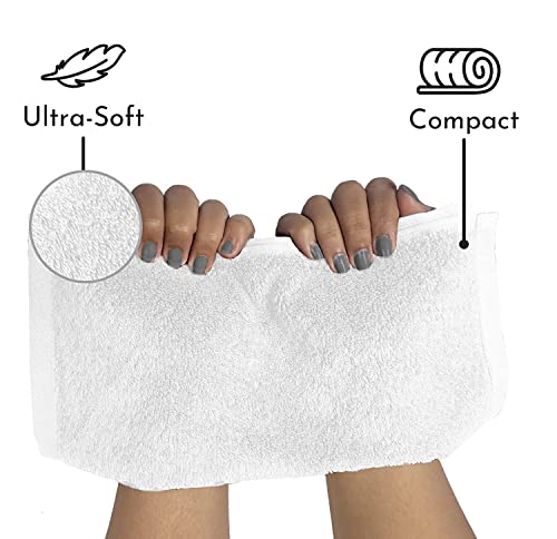 Image of Very Soft K.S. Collection Silverline Love Touch Fresh Loom 300 Gsm 100% Cotton Face Hanky, Face Towel, Handkerchiefs (10X10 Inch Solid White 10 Pieces)