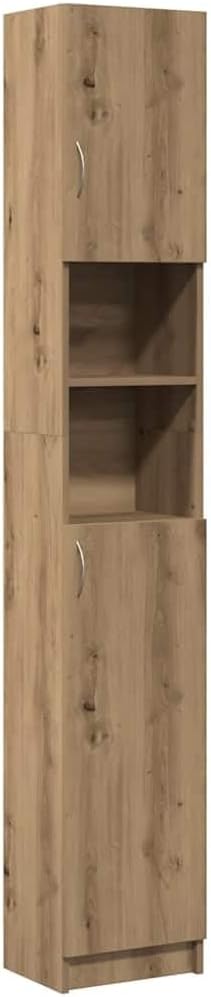 vidaXL バスルームキャビネット アーティザンオーク 32x25.5x190 cm エンジニアードウッド