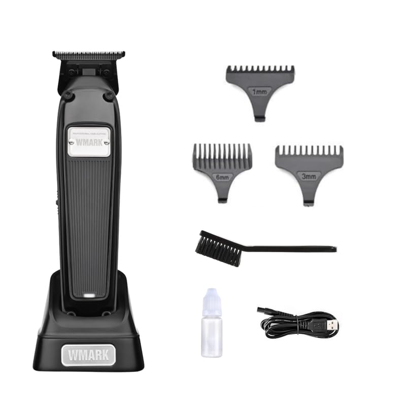 Image of WMARK Premium Metal Body Professional T Blade Detail Trimmer 10000H+ Brushless motor (BLDC) DLC coating Blade Pro Li Outliner Cordless 0.1 Gap Outlining for Barber Runtime 250min, Model 29