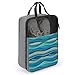 Ocean Stripe Pattern Shoe Bags for Travel Water-Resistant Shoes Pouch with Handle Fashion Shoe Organizer with Zipper Closure Portable Sneaker Carrier for Men & Women Daily Use