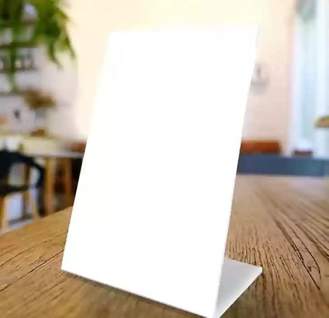 Image of Ferauax (pack of 5) - 4x6 Inch (A6) qr code scanner stand, Acrylic Sign holder -Photo Frames for upi payment (Note :- QR need to be pasted on this board, not inserting type)