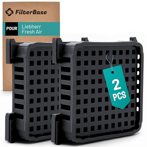 FilterBase® Filtre à Air Frais pour Réfrigérateur Liebherr | Lot de 2 | Filtre à Charbon Actif Compatible avec 9096989 9882460 988246000 et 7440021-00