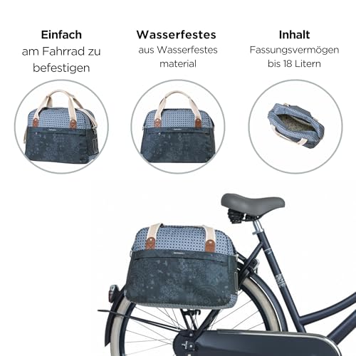 Basil Boheme Fahrrad Schultertasche- Einfache Fahrradtasche - 18 Liter - Blau