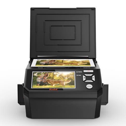 Image of Photo Scanner and Film Digitizer with 5 inch Large Screen, Convert 35mm /110 Negatives, Slides & Physical Photos to 22MP Digital Image, Includes 8GB SD Card, No Computer Required