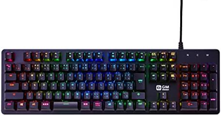 GM-JAPAN ゲーミング キーボード 青軸 高耐久 有線 メカニカル RGB テンキー付き 109キー 日本語配列JP GM-KB-BK